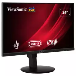 Монитор ViewSonic VG2409-MHDU-2, 23.8", SuperClear IPS panel, 16:9, AG, FHD 1920 x 1080, 350cd/m2, 1300:1, 100Hz, 4ms, Eye ProTech, DisplayPort, HDMI, USB-C, 2x USB, Audio out, 65W PD, HAS, Swivel, Tilt, Pivot, Speakers, VESA 100, Black