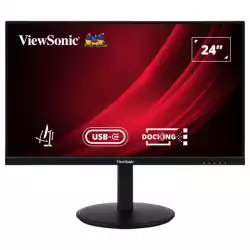 Монитор ViewSonic VG2409U-2, 23.8", SuperClear IPS panel, 16:9, AG, FHD 1920 x 1080, 350cd/m2, 1300:1, 100Hz, 4ms, VRR, Eye ProTech, HDMI, DP, DP Out, USB-C, 2x USB, LAN, Audio out, 65W PD, HAS, Swivel, Tilt, Pivot, Speakers, VESA 100, Black