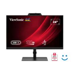 Монитор ViewSonic VG2441V, 23.8" IPS panel, 16:9, AG, FHD 1920x1080, 250cd/m2, 1500:1, 120Hz, 4ms, Flicker-Free, Low Blue Light, VRR, HDMI, DP, USB-C, 2x USB, Audio out, Speakers, 5MP Webcam, Microphone, HAS, Swivel, Tilt, Pivot, VESA 100, Black