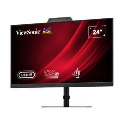 Монитор ViewSonic VG2441V, 23.8" IPS panel, 16:9, AG, FHD 1920x1080, 250cd/m2, 1500:1, 120Hz, 4ms, Flicker-Free, Low Blue Light, VRR, HDMI, DP, USB-C, 2x USB, Audio out, Speakers, 5MP Webcam, Microphone, HAS, Swivel, Tilt, Pivot, VESA 100, Black