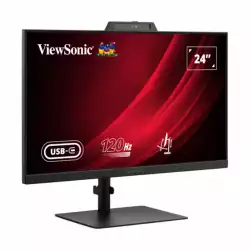 Монитор ViewSonic VG2441V, 23.8" IPS panel, 16:9, AG, FHD 1920x1080, 250cd/m2, 1500:1, 120Hz, 4ms, Flicker-Free, Low Blue Light, VRR, HDMI, DP, USB-C, 2x USB, Audio out, Speakers, 5MP Webcam, Microphone, HAS, Swivel, Tilt, Pivot, VESA 100, Black