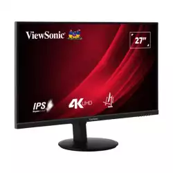 Монитор ViewSonic VG2708-4K, 27" IPS panel, Anti-Glare, 16:9, UHD 3840x2160, 360cd/m2, 1200:1, 60Hz, 4ms, HDR 10, Flicker-Free, Low Blue Light, 2x HDMI, DP, Audio out, HAS, Swivel, Tilt, Pivot, VESA 100, Black
