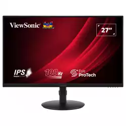 Монитор ViewSonic VG2708A, 27" IPS Panel, AntiGlare, 16:9, FHD 1920x1080, 250cd/m2, 1300:1, 100Hz, 5ms, Flicker-Free, Eye ProTech+, VGA, HDMI, DP, 2x USB-A, Audio out, Speakers, HAS, Swivel, Tilt, Pivot, VESA 100, Black
