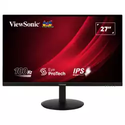 Монитор ViewSonic VG2709-2K-MHD-2, 27" SuperClear IPS panel, AG, 16:9, QHD 2560 x 1440, 350cd/m2, 1000:1, 100Hz, 4ms, VRR technology, Flicker-Free, Low Blue Light, 2x HDMI, DP, Audio out, Dual speakers, HAS, Swivel, Tilt, Pivot, VESA 100, Black"