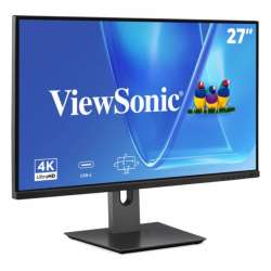 Монитор ViewSonic VG2719U-4K, 27 inch IPS panel, AG, 4K UHD 3840x2160, 350cd/m2, 1000:1, 60Hz, 4ms, HDR 10, Flicker-Free, Low Blue Light, 2x HDMI, DP, 3x USB, USB-C, Audio out, Speakers, HAS, Swivel, Tilt, Pivot, VESA, Black