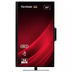 Монитор ViewSonic VG2741V-2K, 27" IPS panel, 16:9, AG, QHD 2560x1440, 250cd/m2, 1500:1, 120Hz, 4ms, Flicker-Free, sRGB, 5MP Webcam, Microphone, HDMI, DP, USB-C, 2x USB, Audio out, Speakers, HAS, Swivel, Tilt, Pivot, VESA 100, Black