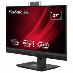 Монитор ViewSonic VG2757V-2K, 27", IPS panel, Conferencing docking monitor, AG, 16:9, QHD 2560x1440, 350cd/m2, 1300:1, 100Hz, 5ms, Zoom certified pop-up Webcam, Windows Hello, Eye ProTech+, HDMI, DP, DP Out, USB-C, LAN, 3x USB, Audio Out, Mic, HAS, Swivel, Tilt, Pivot, VESA 100, Black