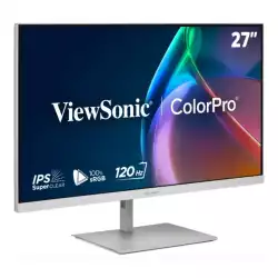 Монитор ViewSonic VP2766-2K-W, 27 inch IPS panel, AG, QHD 2560x1440, 350cd/m2, 1500:1, 120Hz, 5ms, HDR 10, sRGB, EBU, REC709, SMPTE-C, HDMI, USB-C, USB, USB-C out, Speakers, Pantone validated, Factory calibrated, HAS, Swivel, Tilt, Pivot, VESA, White