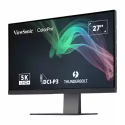 Монитор ViewSonic VP2788-5K, 27" IPS panel, AG, 5K 5120 x2880, 500 cd/m2, 2000:1, 60Hz, 5ms, HDR400, DCI-P3, REC 709, SMPTE-C, Flicker-Free, Self-Calibration, HDMI, DP, 2x Thunderbolt4, 2x USB-C, 2x USB, Speakers, HAS, Swivel, Tilt, Pivot, VESA 100, Black