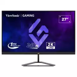 Монитор ViewSonic VX2758A-2K-PRO-3, 27", IPS panel, AG, 16:9, QHD 2560x1440, 240Hz, 300cd/m2, 1000:1, 1ms, HDR 10, AMD Free Sync, Flicker-Free, Low Blue Light, 2x HDMI, DP, Audio Out, Tilt, VESA 100, Black