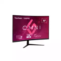 Монитор ViewSonic VX3218C-2K, 31.5", VA Panel, Curved 1500R, QHD 2560x1440, AntiGlare, 16:9, 250cd/m2, 3500:1, 80M:1, 1ms, 165Hz, FreeSync, Flicker-Free, Blue Light Filter, 2x HDMI, DP, Audio Out, DC Socket, Speakers, Tilt, VESA 100, Black
