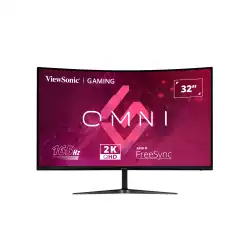 Монитор ViewSonic VX3218C-2K, 31.5", VA Panel, Curved 1500R, QHD 2560x1440, AntiGlare, 16:9, 250cd/m2, 3500:1, 80M:1, 1ms, 165Hz, FreeSync, Flicker-Free, Blue Light Filter, 2x HDMI, DP, Audio Out, DC Socket, Speakers, Tilt, VESA 100, Black                          