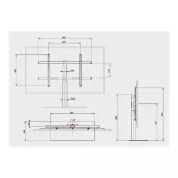 Стойка за бюро за дисплеи OMB 07040 TABLEFLAG 600x400, for 40 inch - 65 inch displays, Max weight 25kg, Min VESA 100x100, Max VESA 600x400, Black
