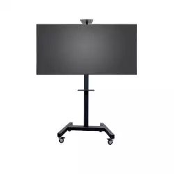 Стойка за дисплей тип количка OMB 07147 FIX TROLLEY, for 46" - 90" displays, Max weight 80kg, VESA Min 200x200 and Max 800x600, Easy hanging, Hidden cables, With wheels, Manually Height Adjustable, Black