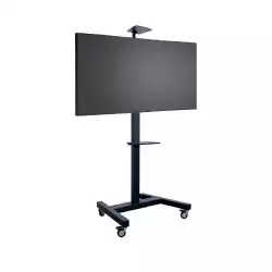 Стойка за дисплей тип количка OMB 07147 FIX TROLLEY, for 46" - 90" displays, Max weight 80kg, VESA Min 200x200 and Max 800x600, Easy hanging, Hidden cables, With wheels, Manually Height Adjustable, Black