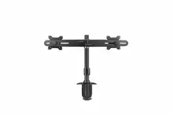 Стойка за монитори DMC-02D Dual Monitor Мounting Clamp VESA 75/100, Capacity 2x12kg, Swivel -20/+20, Tilt -20/+20, 360 rotation, Black