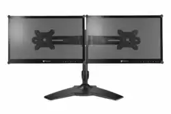 Стойка за монитори DMS-01D Desk Mounting Stand for Dual monitors, 2x15"-24", VESA 75/100, Capacity 2 x 12 kg, Swivel +20/-20, Tilt +20/-20, 360 Rotation
