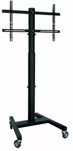 Стойка за под тип количка OMB PROFESSIONAL SPRING, 32" - 55", Max 40kg, Wheels, Easy Hanging, Height Adjustment - 170 cm, Min VESA 100, Max VESA 600x400, Черна