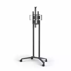 Стойка за под тип количка Sharp PD04-Tipster, Mobile Trolley, Dark Grey RAL7016, modern, minimalist style, max VESA 400 x 400 mm, 4 different height settings, portrait and landscape orientation support, L50PD04-TIPSTER