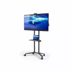 Стойка за под тип количка Sharp PD04-Tipster, Mobile Trolley, Dark Grey RAL7016, modern, minimalist style, max VESA 400 x 400 mm, 4 different height settings, portrait and landscape orientation support, L50PD04-TIPSTER