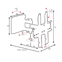 Стойка за стена OMB 0.111 MASTERTHREE 400, for Displays and TV, 32 inch - 55 inch, Max 35kg, Min VESA 200x200, Max VESA 400x400, Distance from wall - 80mm, High levels of functionality