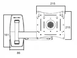 Стойка за стена OMB GYRO 2 EXTRA, 10"- 40", Max 25kg, Min VESA 75, Max VESA 200, Distance from wall - from 50mm to 290mm, 90° left/right turn, 90° rotation left/right, 10° down/ 10° up tilt, 360° rotation, Easy Hanging System, Aligning System, Easy Tilt, Черна product code: 06174