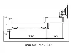Стойка за стена OMB GYRO 3, 10"- 32", Max 20kg, Min VESA 75, Max VESA 200x100, Distance from wall - from 50mm to 346mm, 90° left/right turn, 360° rotation(arm), 90° rotation left/right, 10° down/ 10° up tilt, 360° rotation, Easy Tilt, Черна, product code: 06172