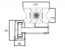 Стойка за стена OMB GYRO 3, 10"- 32", Max 20kg, Min VESA 75, Max VESA 200x100, Distance from wall - from 50mm to 346mm, 90° left/right turn, 360° rotation(arm), 90° rotation left/right, 10° down/ 10° up tilt, 360° rotation, Easy Tilt, Черна, product code: 06172