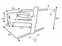 Стойка за стена OMB LED REACH, 32"- 65", Max 50kg, Min VESA 200, Max VESA 600x400, Distance from wall - from 38mm to 580mm, 10° down/ 10° up tilt, 10° rotation left/right, Aligning System, Easy Tilt, Hidden Cable, Черна, product code: 06177