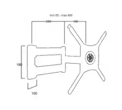 Стойка за стена OMB ROMBI, 40"- 56", Max 25kg, Min VESA 50, Max VESA 400, Distance from wall - from 65mm to 490mm, 90° left/right turn, 90° rotation left/right,  360° rotation, Easy Hanging System, Aligning System, Easy Tilt, Hidden Cable, Черна, product code: 06183