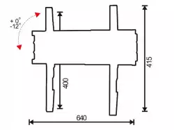 Стойка за стена OMB SLIM TILT 600, 32" - 60", Max 50kg, Min VESA 200, Max VESA 600x400, Distance from wall - 35 mm, 12° down tilt, Click Fix System, Черна, product code: 06145