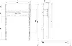 Стойка за стена OMB STRETCH 88" VERT, 86" - 88", Max 50kg, Min VESA 200, Max VESA 400x600, Distance from wall - 58 mm, Click Fix System, Черна product code: 6203