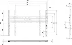 Стойка за стена OMB STRETCH 88" HORIZ, 86" - 88", Max 50kg, Min VESA 200, Max VESA 600x400, Distance from wall - 28 mm, Click Fix System, Черна product code: 6204
