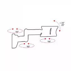 Стойка за стена OMB TRISOLUTION 10-40 inch, Max 20kg, Min 50x50, Max 200x200, three joints, Min Distance from Wall: 80 mm, Max Distance from Wall: 400 mm, 360° Rotation, -20°/+20° Tilt,  Easy Tilt, Easy Hanging System, Hidden Cables, Black, product code: 06102