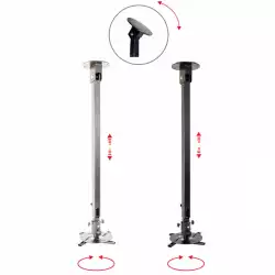 Стойка за таван OMB MONOPROJECTOR 30 GY, Max 30kg, All-Sizes-Fit System, Distance from ceiling: 205 mm, 360 degree rotation, Tilt, Hidden Cables, Optional Extension Colums, Grey, product code: 26207