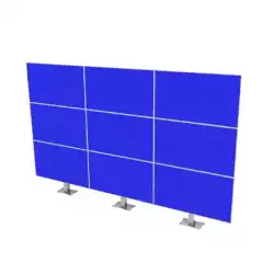 Стойка за видеостена OMB 08016 STANDY ALL H 3x3 SINGLE SIDE, for 46”, 47”, 49”, 55” displays, Iron and fix at floor, Max weight 40kg per display, VESA Min 100x100 and Max 400x400, Easy hanging, Hidden cables, Black