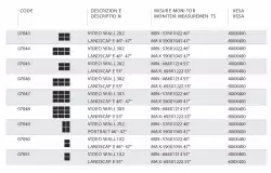 Стойка за видеостена OMB QUICK WALL 3x3 Landscape 55 inch, Max 30kg per display, Min 400x400, Max 600x400, Grey, product code: 07048