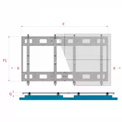 Стойка за видеостена OMB QUICK WALL 3x3 Landscape 55 inch, Max 30kg per display, Min 400x400, Max 600x400, Grey, product code: 07048