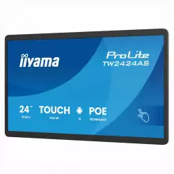Тъч Компютър IIYAMA TW2424AS-B3P, 23.8 inch, IPS panel, FHD 1920x1080, 450cd/m2, 1000:1, 14ms, PCAP touch, USB-C, 2x USB, LAN, PoE, Mic, Speakers, Android 14 with GMS, 4GB, 32GB, WiFi, BT, 24/7, VESA, Black