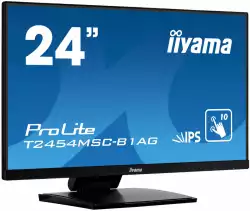 Тъч Монитор IIYAMA T2454MSC-B1AG 23.8 inch IPS LED Panel, 10 point projective capacitive Multi-Touch, 250cd/m2, 4ms, AG glass, 1920x1080, VGA, HDMI, 2xUSB, HAS, Speakers, Black