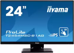 Тъч Монитор IIYAMA T2454MSC-B1AG 23.8 inch IPS LED Panel, 10 point projective capacitive Multi-Touch, 250cd/m2, 4ms, AG glass, 1920x1080, VGA, HDMI, 2xUSB, HAS, Speakers, Black