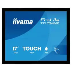 Тъч Монитор IIYAMA TF1734MC-B8X, 17 inch TN panel, AF, Open Frame, 1280x1024, 5:4, 350cd/m2, 5ms, 10 points PCAP touch, VGA, HDMI, DP, IP65 front, Glass thickness 6mm, Portrait, Face Up, VESA, Black