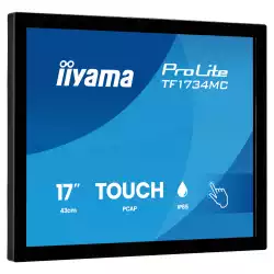 Тъч Монитор IIYAMA TF1734MC-B8X, 17 inch TN panel, AF, Open Frame, 1280x1024, 5:4, 350cd/m2, 5ms, 10 points PCAP touch, VGA, HDMI, DP, IP65 front, Glass thickness 6mm, Portrait, Face Up, VESA, Black