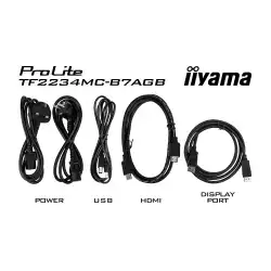Тъч Монитор IIYAMA TF2234MC-B7AGB 21.5 inch Open Frame, 10-point Multi-Touch Projective Capacitive, IPS LED, 1920x1080, 300cd/m2, 8ms, Protection glass 6H, Bezel-Free, HDMI, VGA, DisplayPort, Anti-Glare coated glass