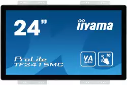 Тъч Монитор IIYAMA TF2415MC-B2 23.8" Open Frame, 10-point Multi-Touch Projective Capacitive with Anti-Fingerprint coating, VA LED, 1920x1080, 315cd/m2, 16ms, 3000:1, IP65-Front, Bezel-Free, HDMI, VGA, Displayport, Touch through-glass (Thru Glass TM)