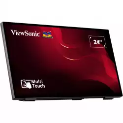 Тъч монитор ViewSonic TD2465 23.8", VA Panel, 1920 x 1080 FHD, Projected Capacitive, 10-point multi-touch, 16:9, 250 cd/m2, 3000:1, 20M:1, 7ms, Flicker-Free, Blue Light Filter, Hard Coating (7H), VGA, HDMI, DP, 3x USB, Speakers, Tilt, Kensington Lock, VESA 100, Black