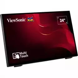 Тъч монитор ViewSonic TD2465 23.8", VA Panel, 1920 x 1080 FHD, Projected Capacitive, 10-point multi-touch, 16:9, 250 cd/m2, 3000:1, 20M:1, 7ms, Flicker-Free, Blue Light Filter, Hard Coating (7H), VGA, HDMI, DP, 3x USB, Speakers, Tilt, Kensington Lock, VESA 100, Black