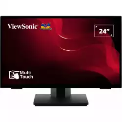 Тъч монитор ViewSonic TD2465 23.8", VA Panel, 1920 x 1080 FHD, Projected Capacitive, 10-point multi-touch, 16:9, 250 cd/m2, 3000:1, 20M:1, 7ms, Flicker-Free, Blue Light Filter, Hard Coating (7H), VGA, HDMI, DP, 3x USB, Speakers, Tilt, Kensington Lock, VESA 100, Black