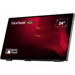 Тъч монитор ViewSonic TD2465 23.8", VA Panel, 1920 x 1080 FHD, Projected Capacitive, 10-point multi-touch, 16:9, 250 cd/m2, 3000:1, 20M:1, 7ms, Flicker-Free, Blue Light Filter, Hard Coating (7H), VGA, HDMI, DP, 3x USB, Speakers, Tilt, Kensington Lock, VESA 100, Black