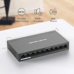 10-портов Gigabit Desktop/Rackmount комутатор Mercusys MS110P